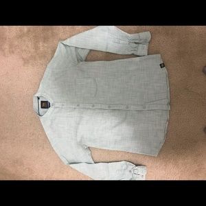 Collarless Button-down Light Aqua color